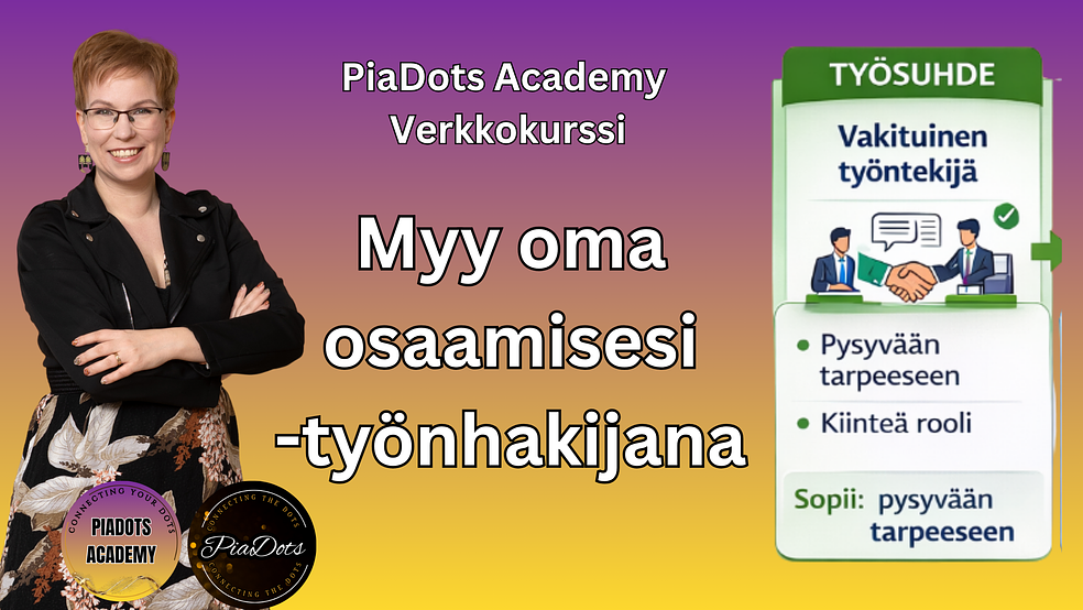 Myy oma osaamisesi -TYÖNHAKIJANA by PiaDots Academy